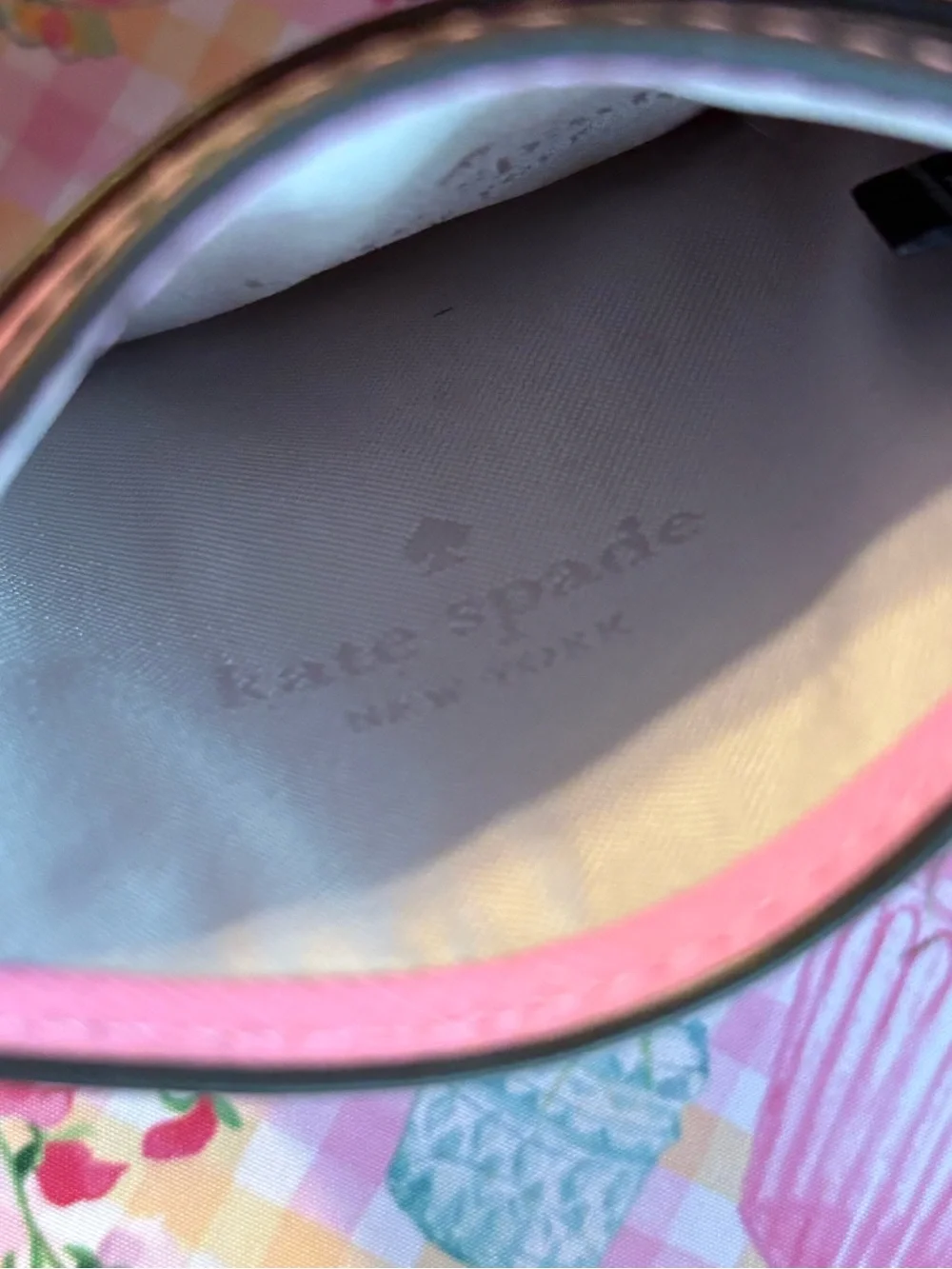 kate spade Pink Leather Card Holder with Gold Logo